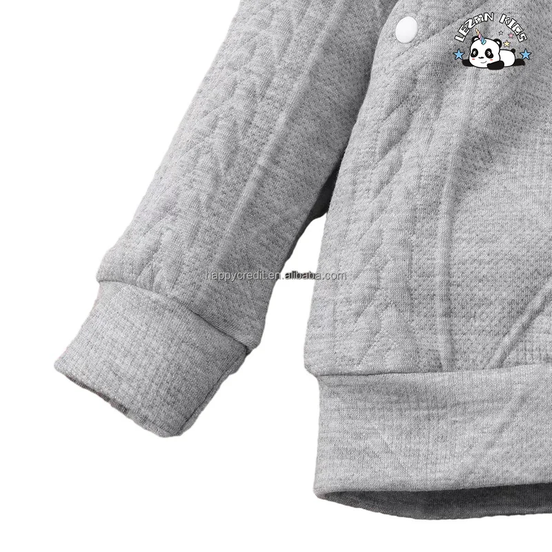 LEZONKIDS - Customizable New Arrival Long Sleeve Hoodies and Pants Kids Jacquard Clothing Sets for Children Girls Body Suit